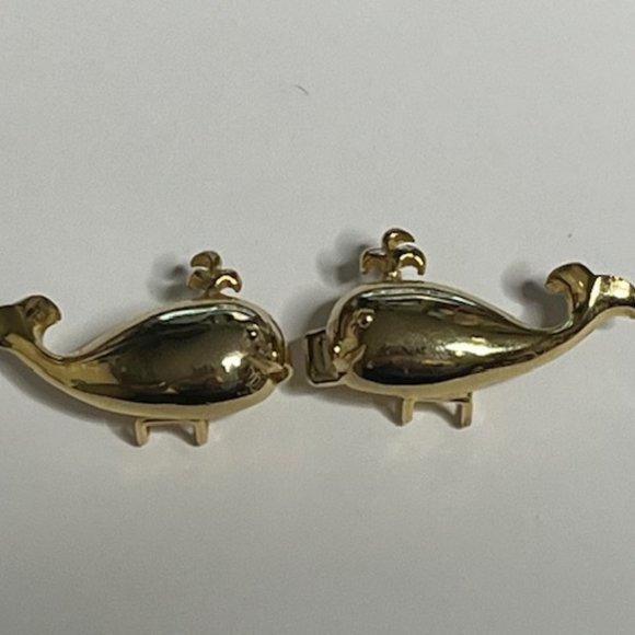 VTG Mimi Di N 1979 Gold Tone Metal 2 Piece Whale Belt Buckle main image 11
